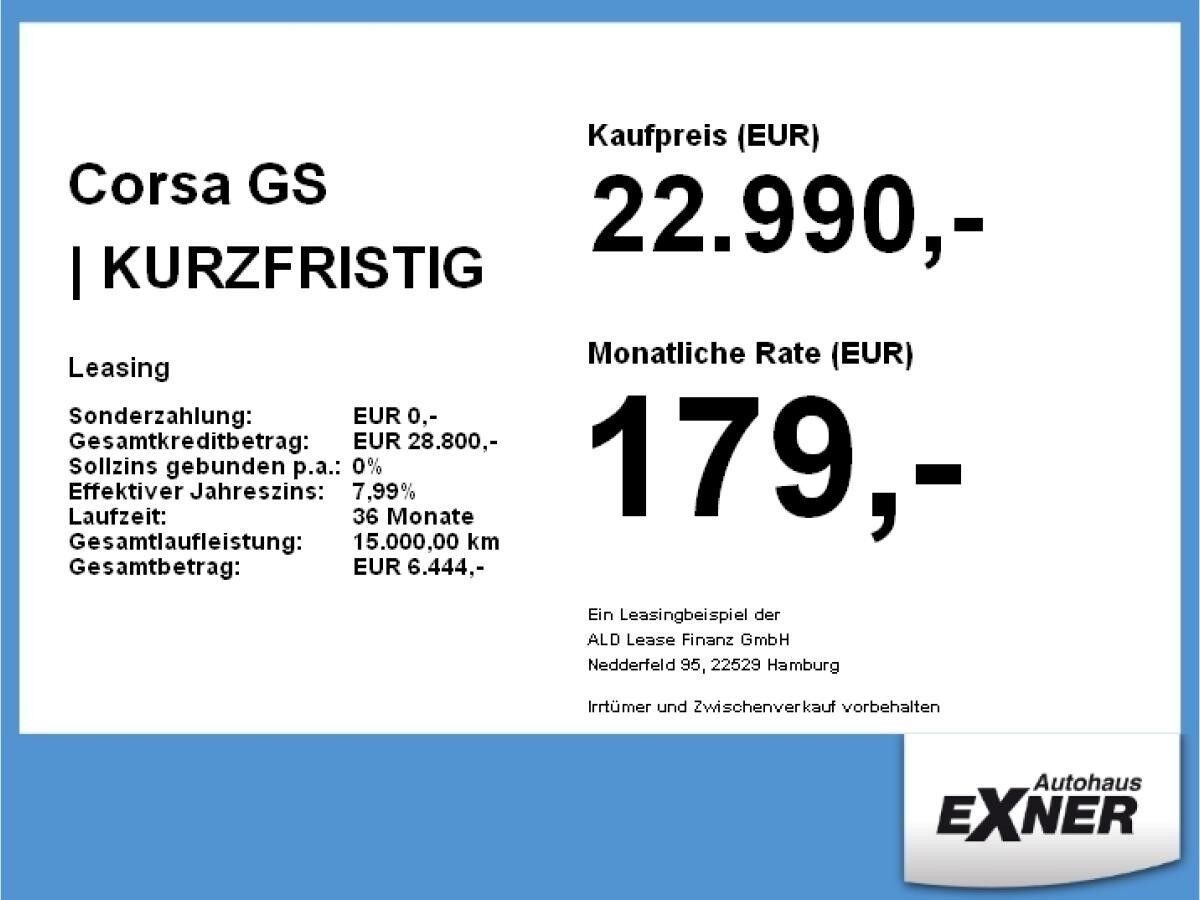 Opel Corsa GS | KURZFRISTIG VERFÜGBAR | Privat