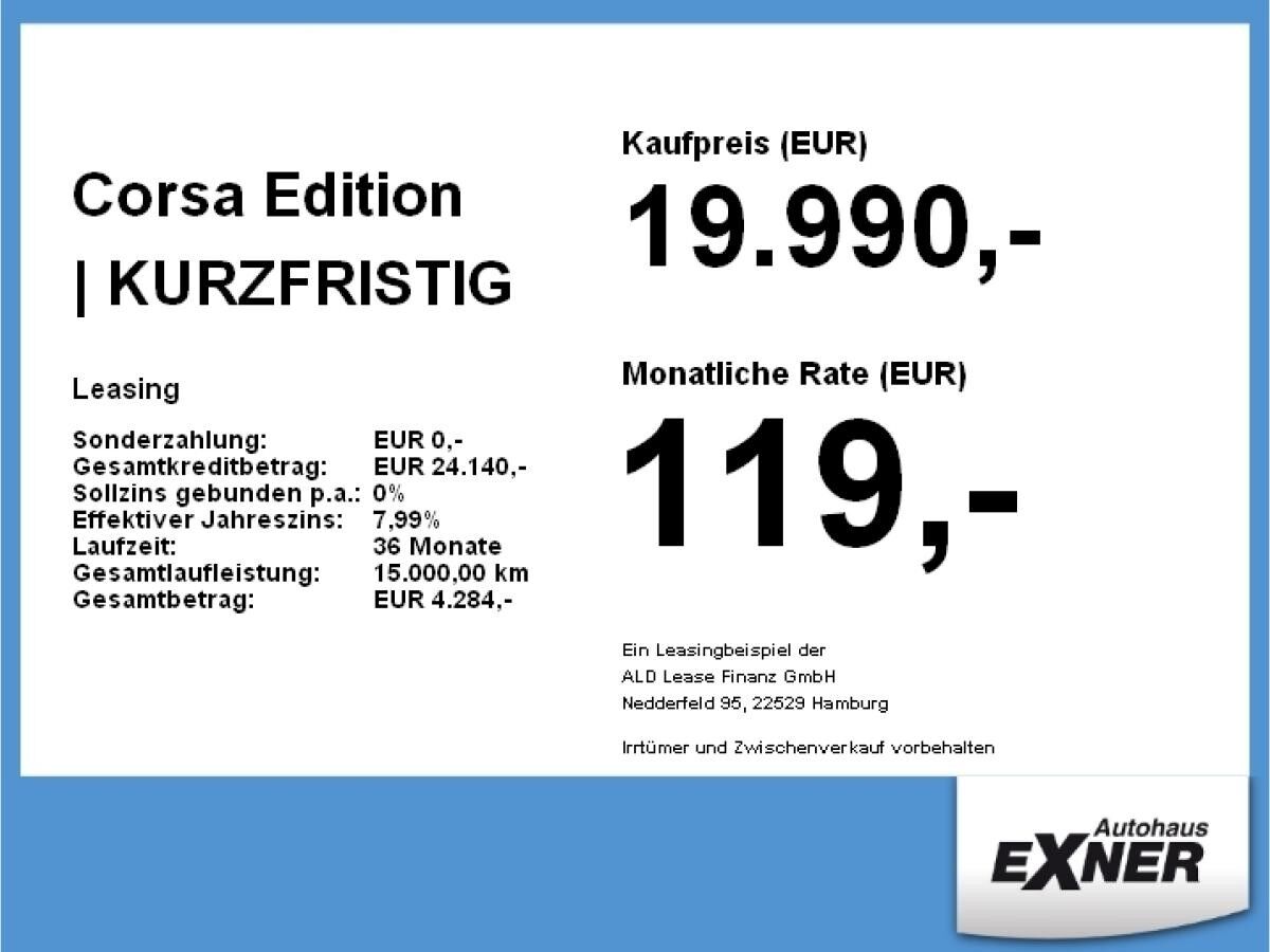 Opel Corsa Edition | KURZFRISTIG VERFÜGBAR | Privat&Gewerbe