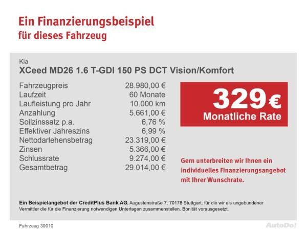 Kia XCeed MD26 1.6 T-GDI DCT Vision/Komfort LED