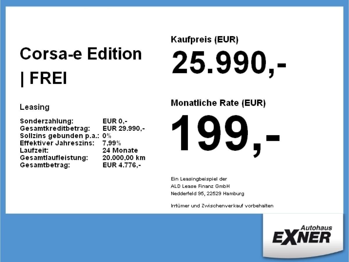 Opel Corsa-e Edition | FREI KONFIGURIERBAR | Gewerbe