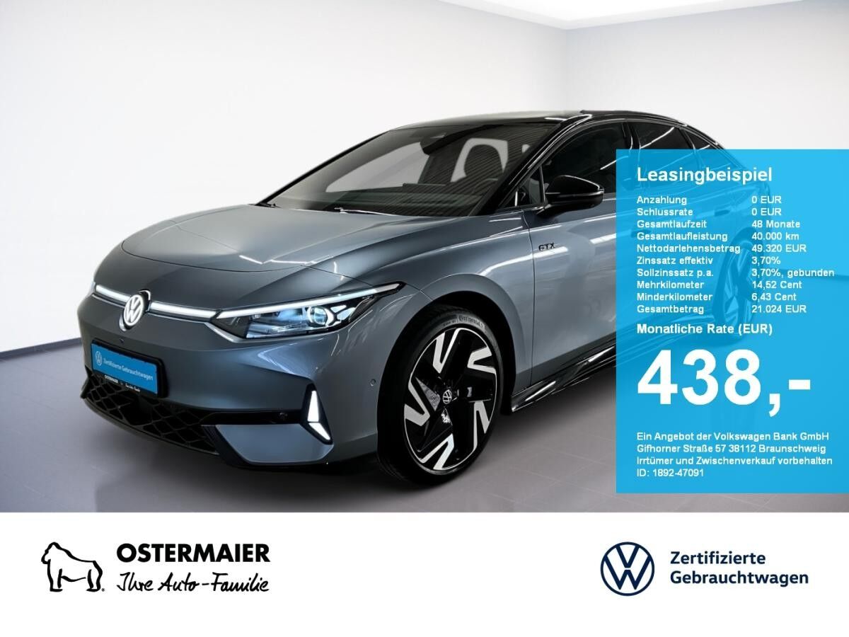 Volkswagen ID.7 GTX NP.75T ACC.5J-G.WÄRMEPUMPE.AHK.AREA-VIEW.NAVI.HUD.LED.LKRD-HZG