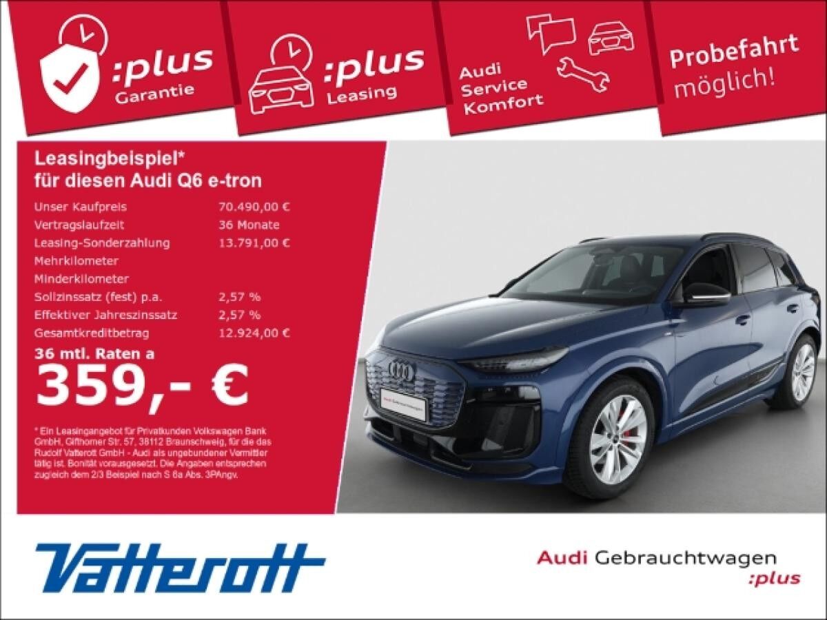 Audi Q6 e-tron performance edition one blue HUD AHK Luftfed.