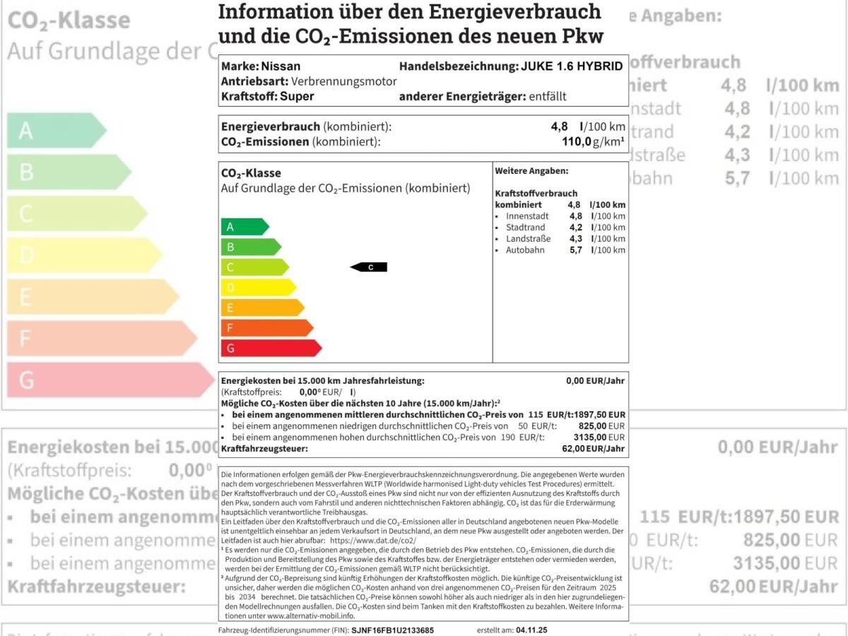 Nissan Juke Tekna 1.6 Hybrid 4AMT AT Bose FSH