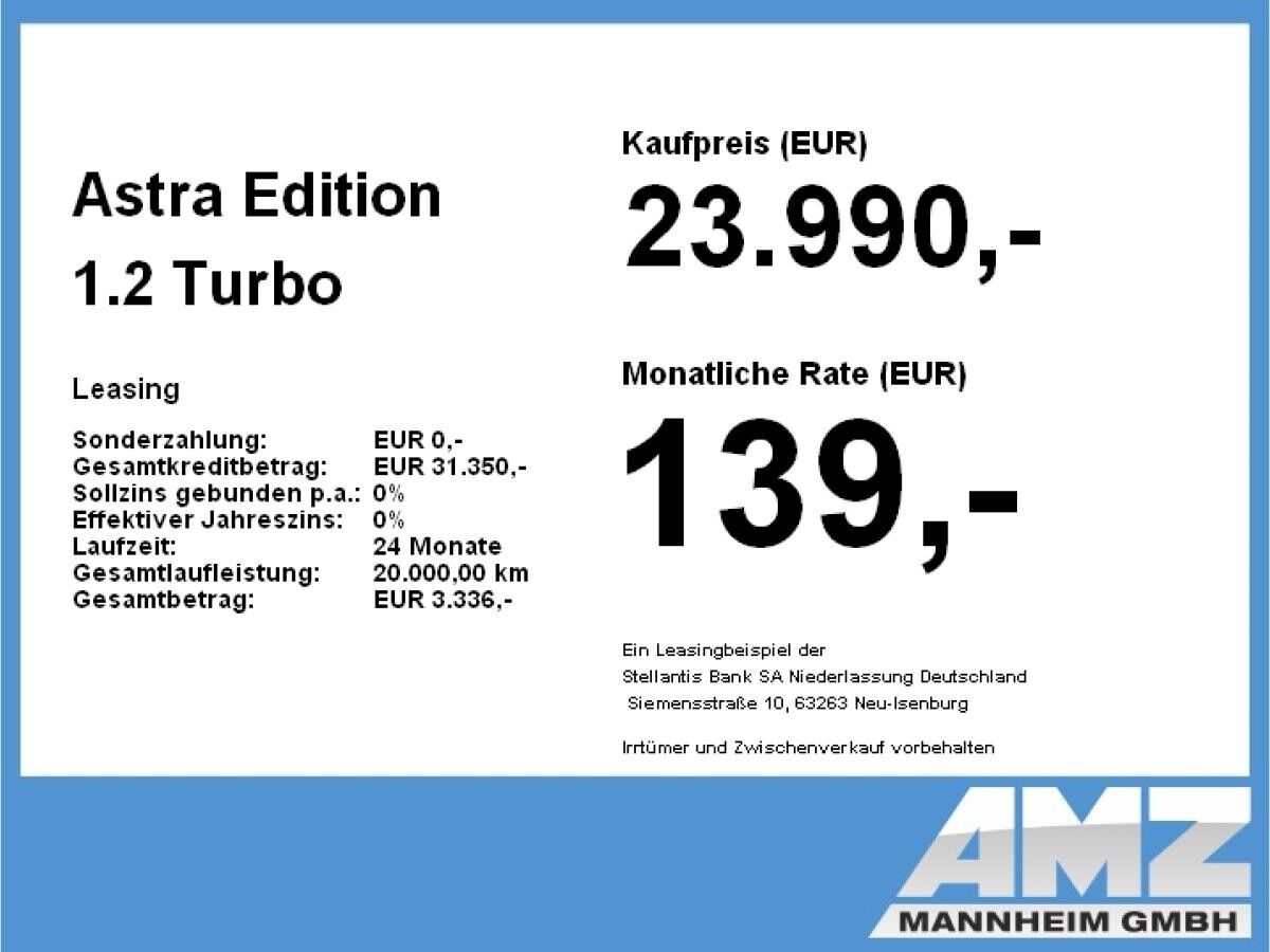 Opel Astra Edition 1.2 Turbo