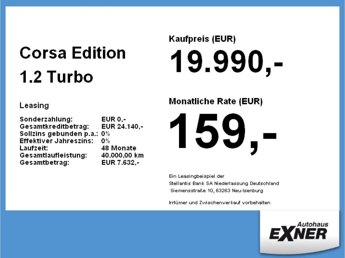 Opel Corsa Edition 1.2 Turbo