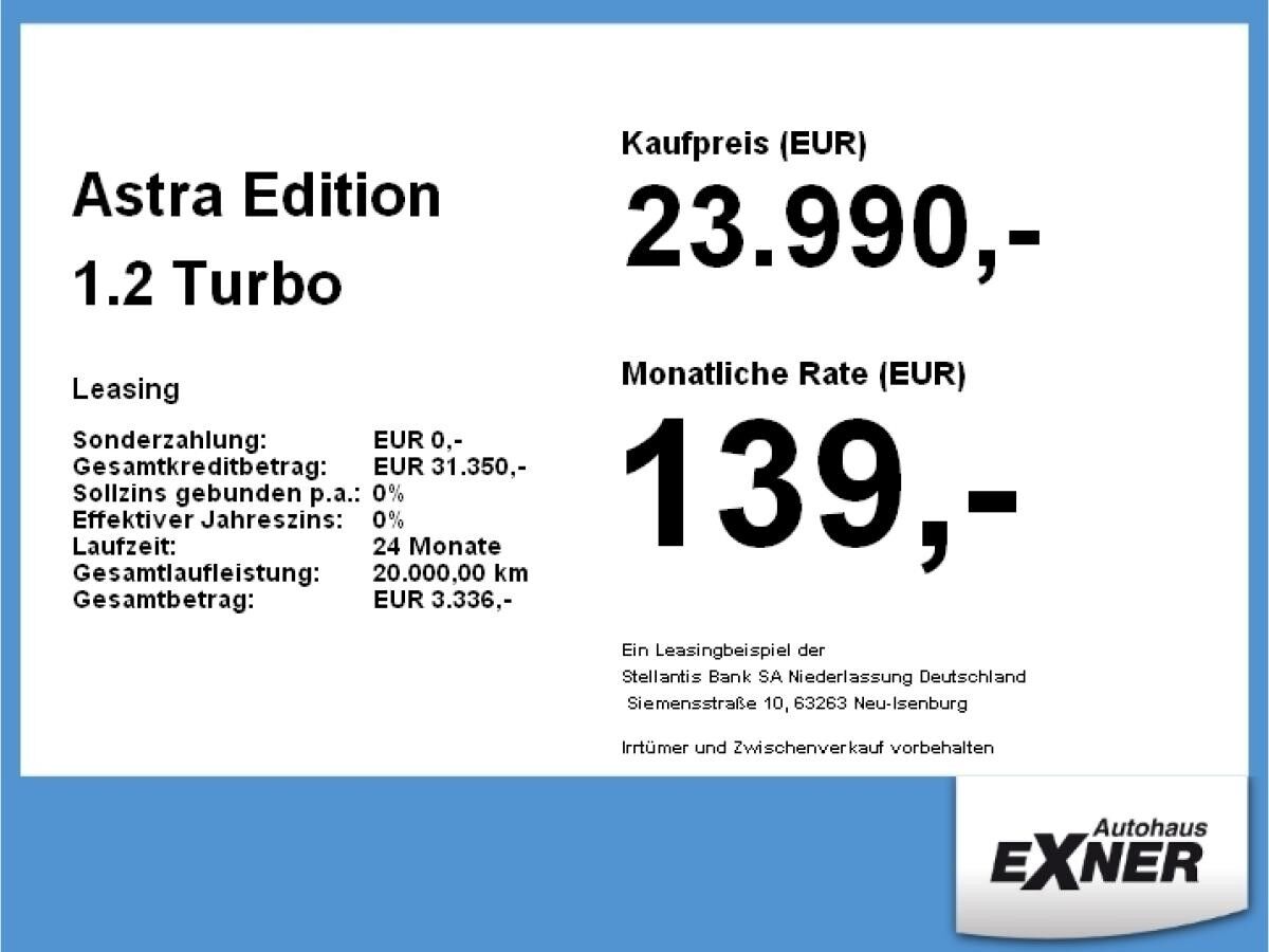Opel Astra Edition 1.2 Turbo