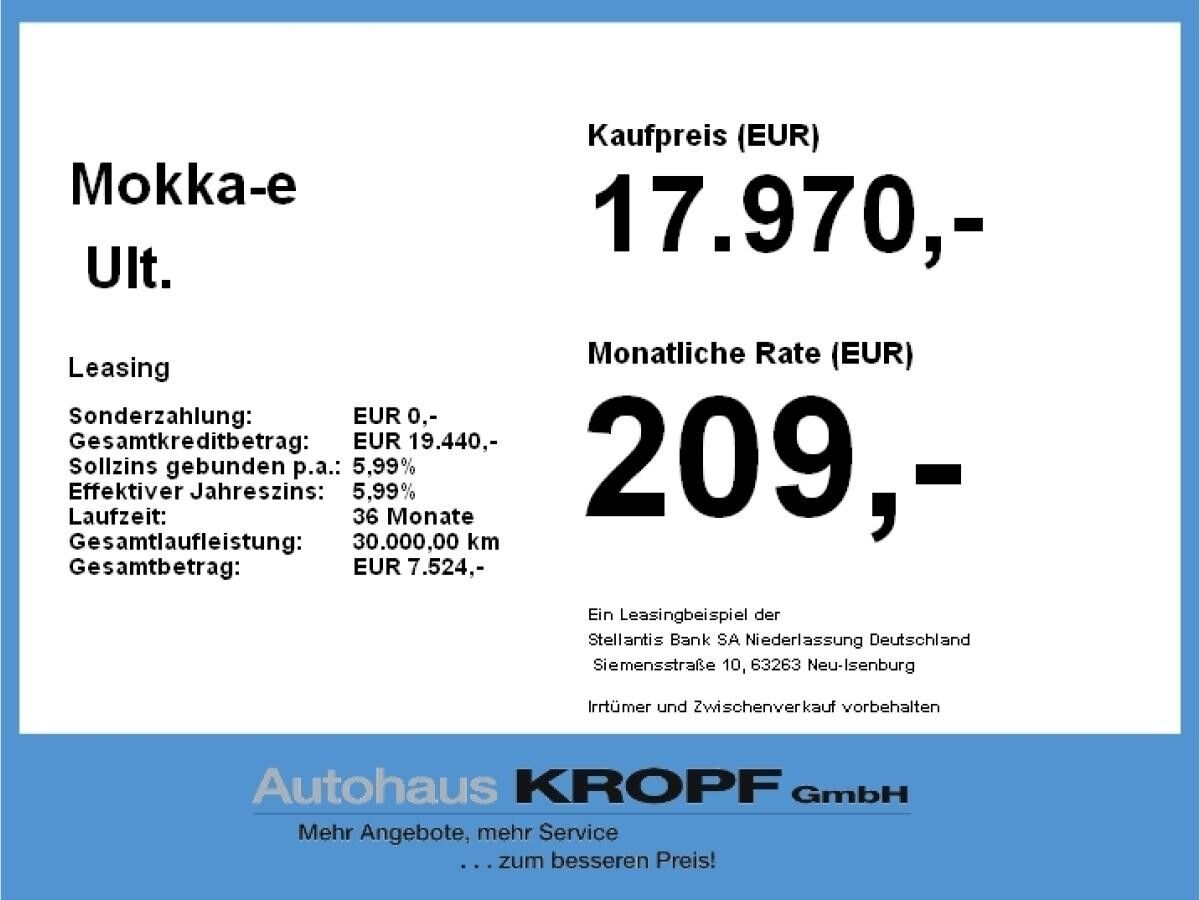 Opel Mokka-e Navi,Lenradheizung,Rückfahrkamera