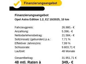 Opel Astra Edition 1.2 Turbo ! KOMFORT & TECHPAKET !