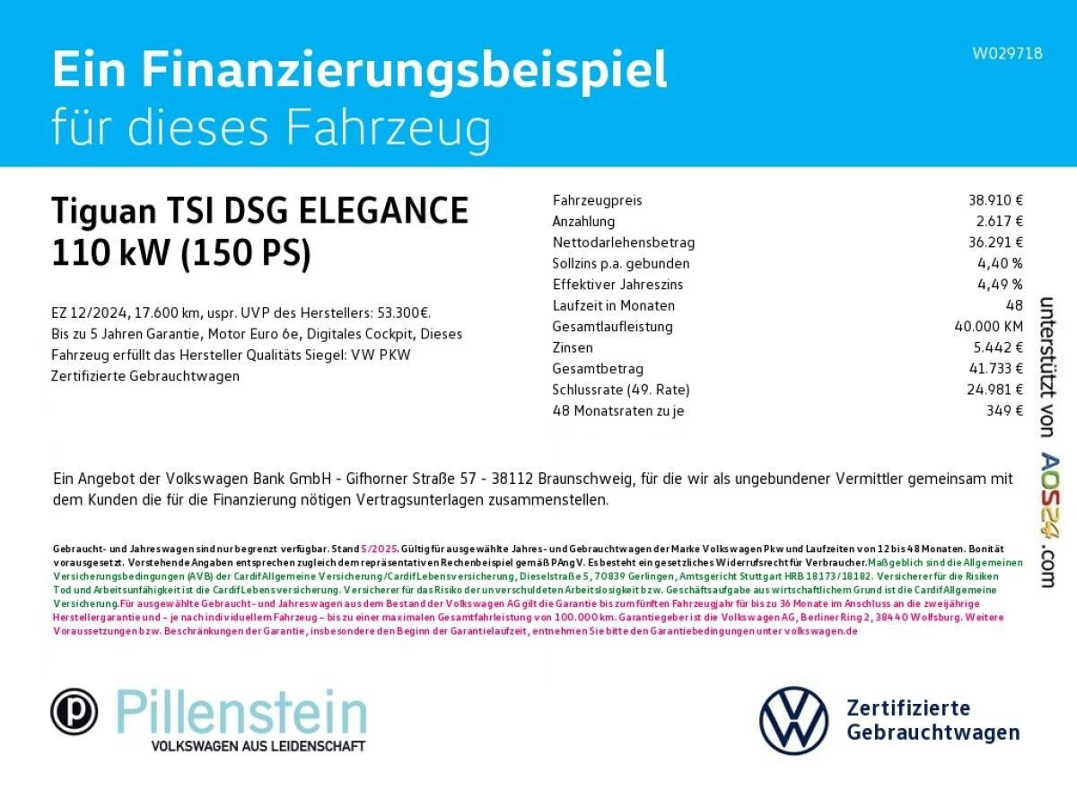 Volkswagen Tiguan TSI DSG ELEGANCE NAVI+AHK+MATRIX+18