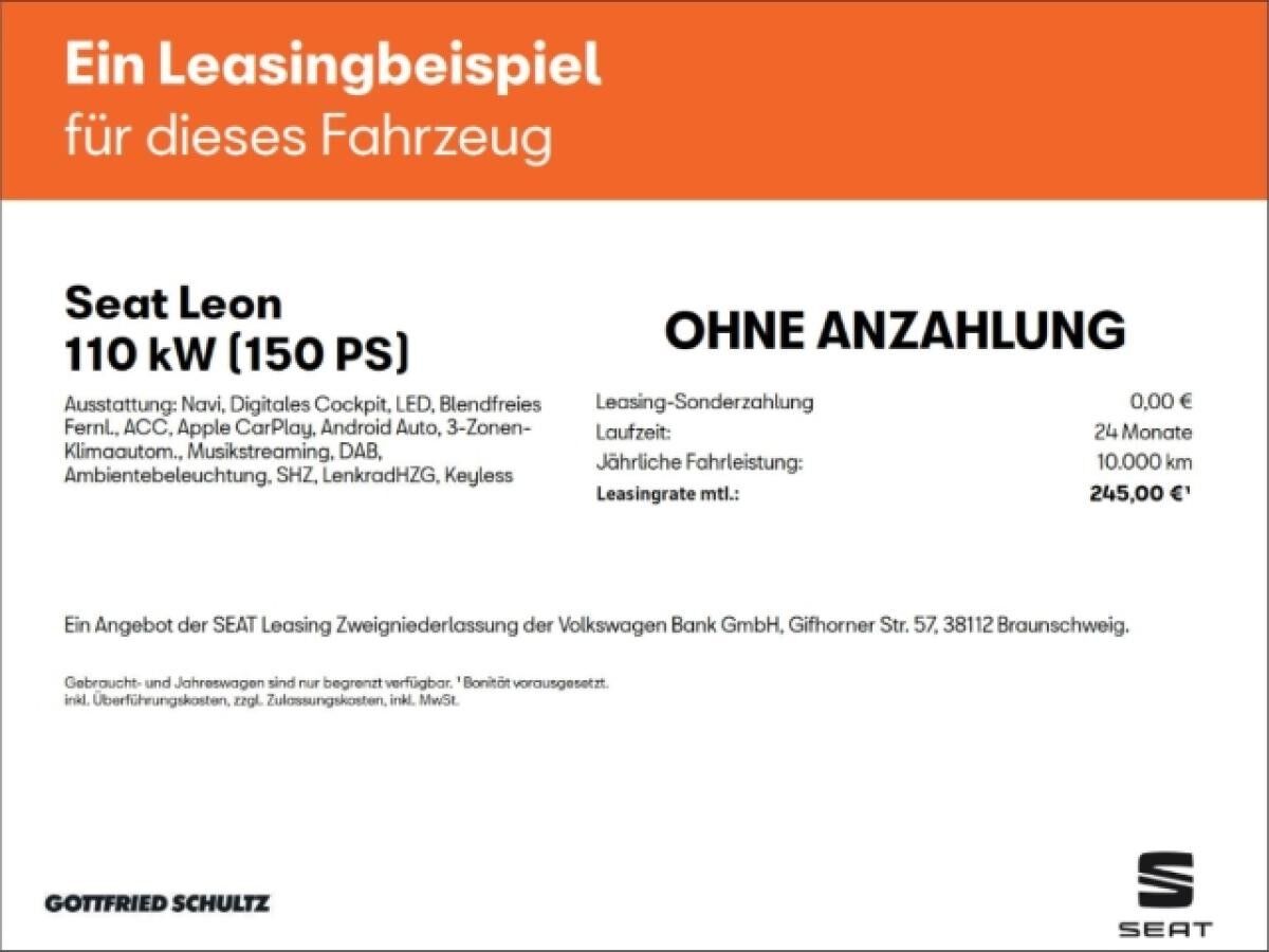 Seat Leon FR TDI DSG NAVI SITZHEIZUNG EINPARKHILFE LED
