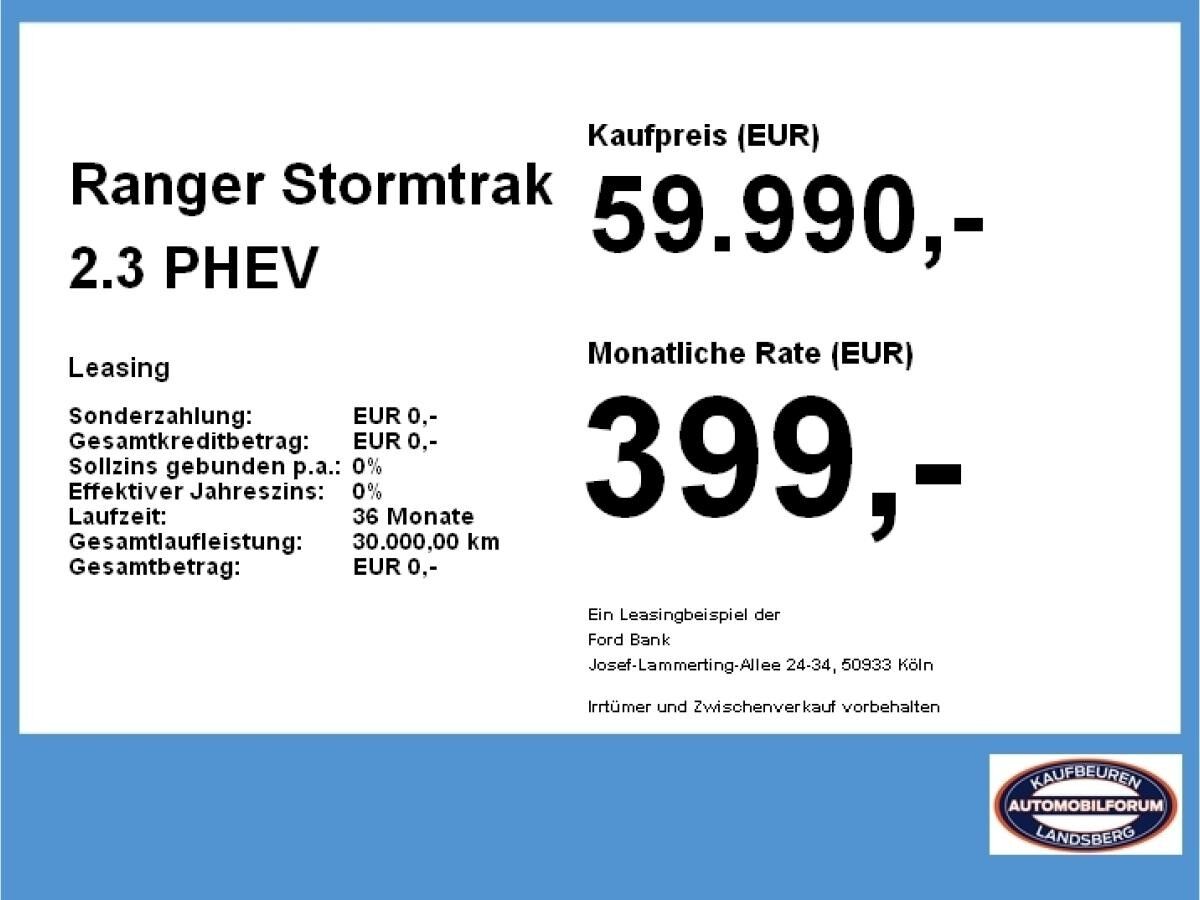 Ford Ranger Stormtrak 2.3 PHEV | Rollo | Navi | Kamera | Laderaumrollo