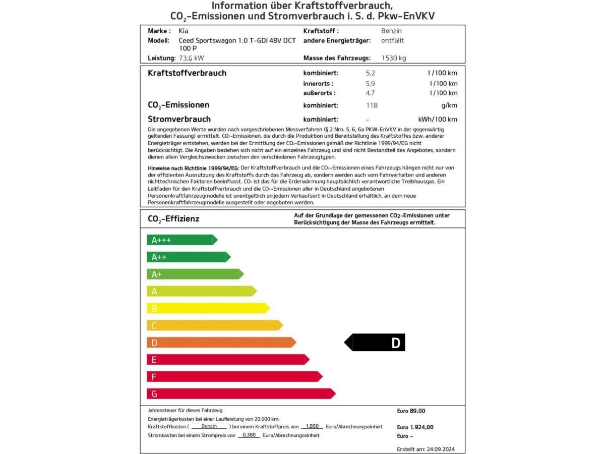 Kia Ceed SW NIGHTLINE 1.0T 48V DCT7