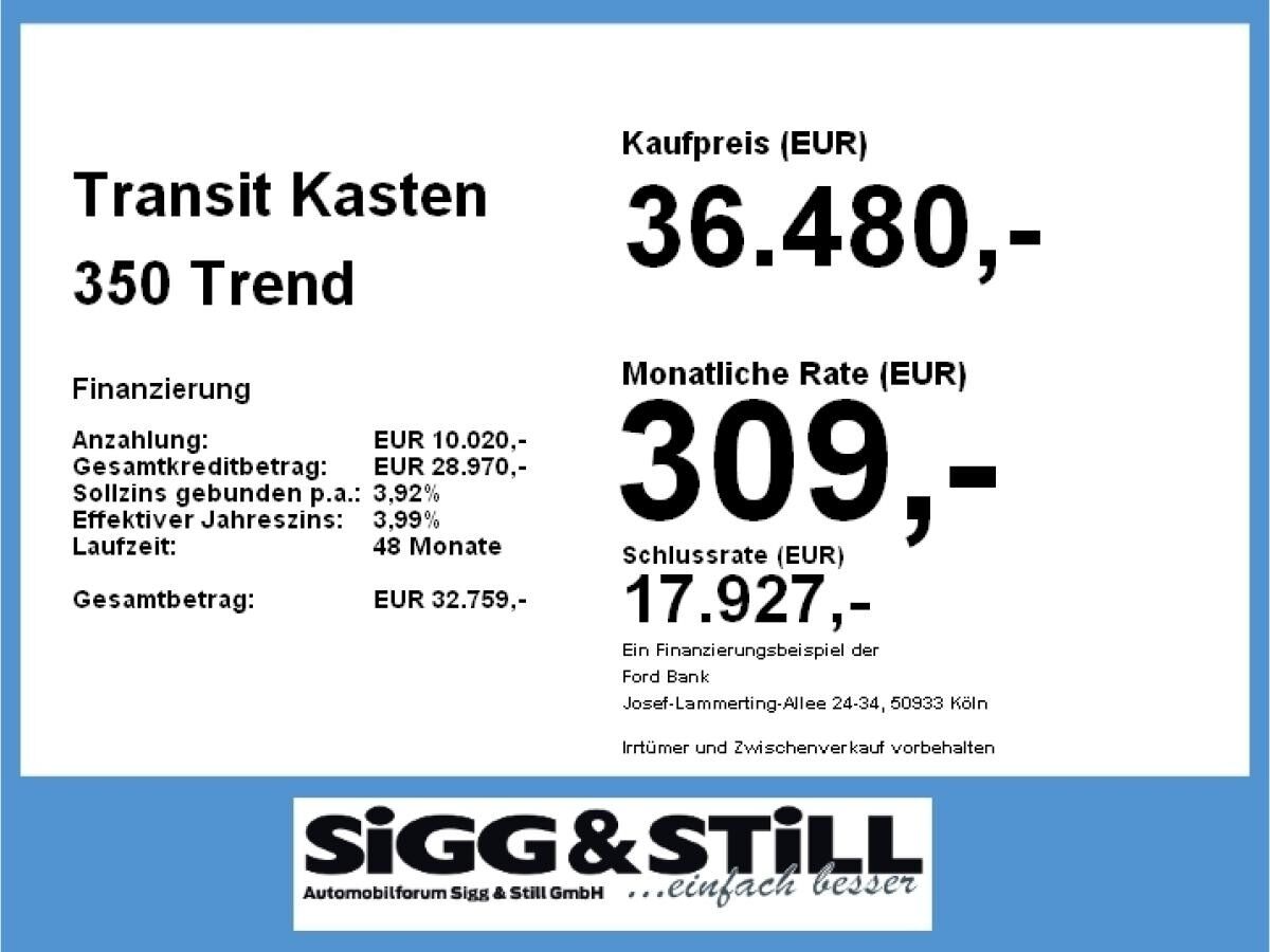 Ford Transit Kasten Trend 350 L3*AB-LAGER-AKTION* SHZ*LHZ*CAM*PDC*SYNC4