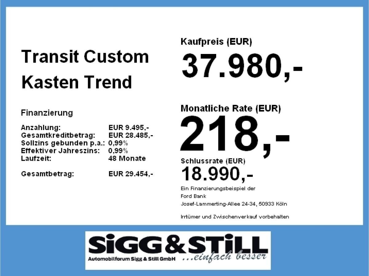 Ford Transit Custom Kasten Trend PHEV 320 L1*SOLANGE VORRAT REICHT*CAM*SYNC4