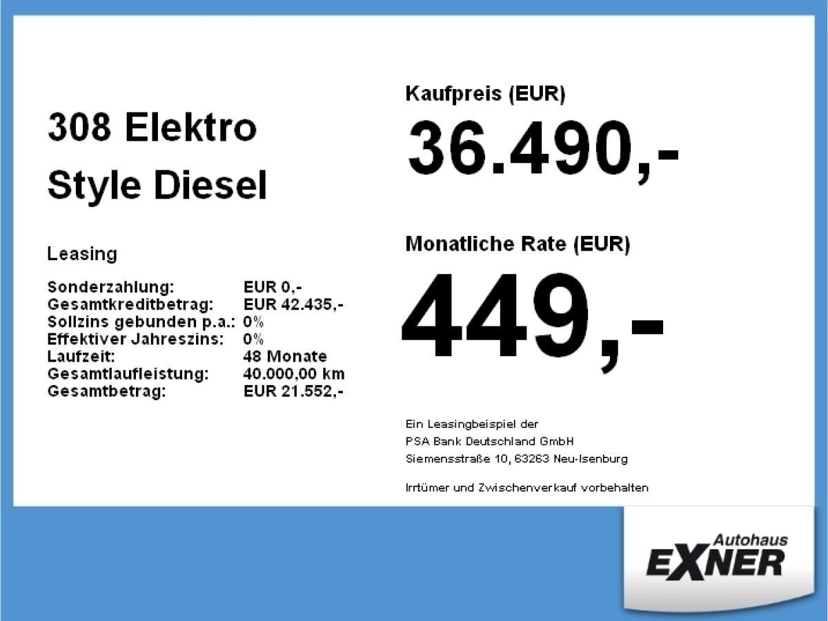 Peugeot 308 Elektro Style **Gewerbeknaller**