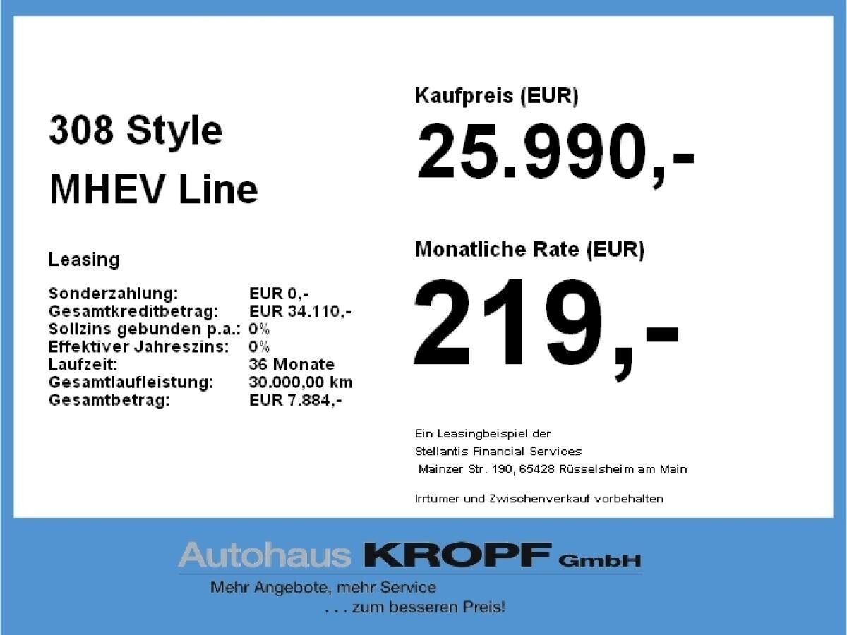 Peugeot 308 Style MHEV **Gewerbeknaller**