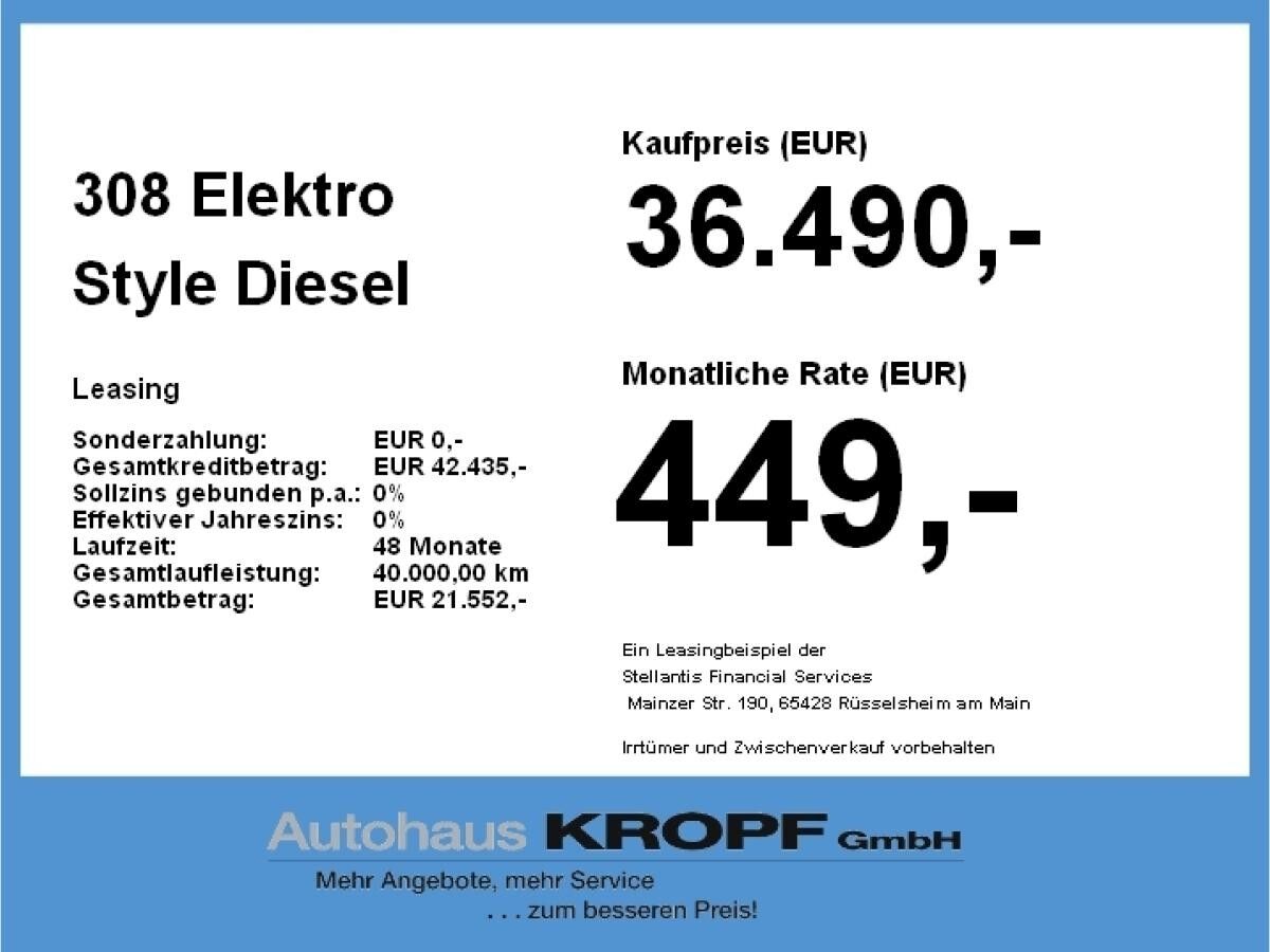 Peugeot 308 Elektro Style **Gewerbeknaller**