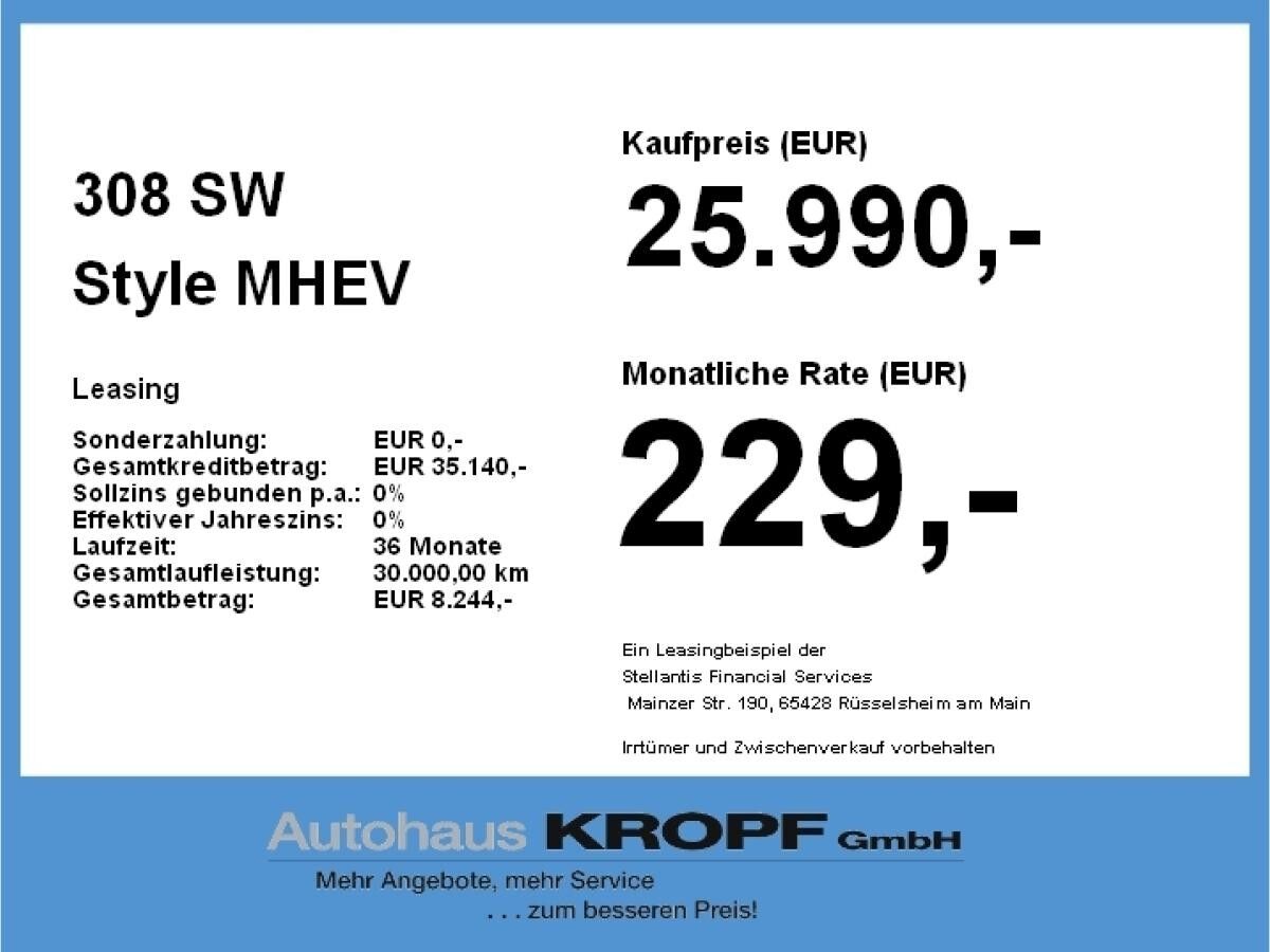 Peugeot 308 SW Style MHEV **Gewerbeknaller**