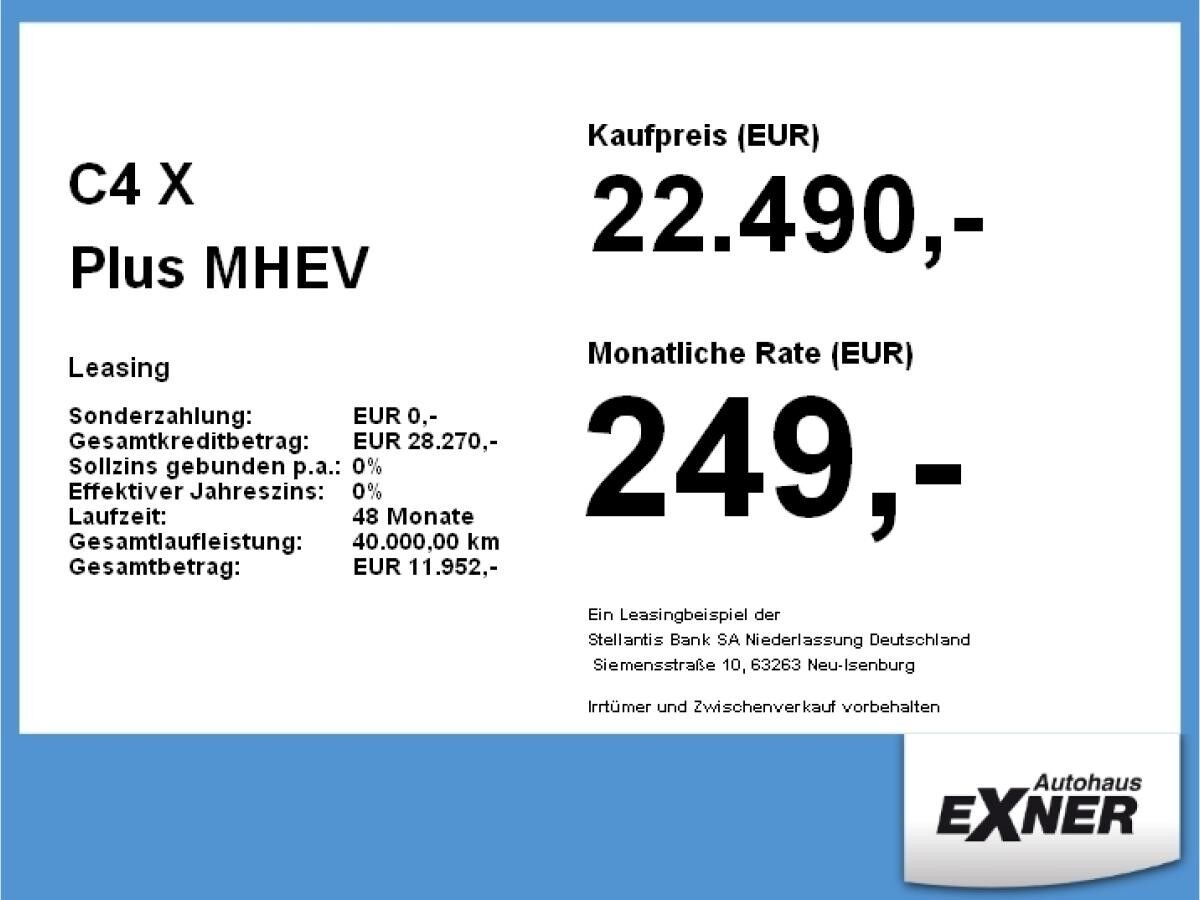 Citroën C4 X Plus MHEV **Gewerbeknaller**