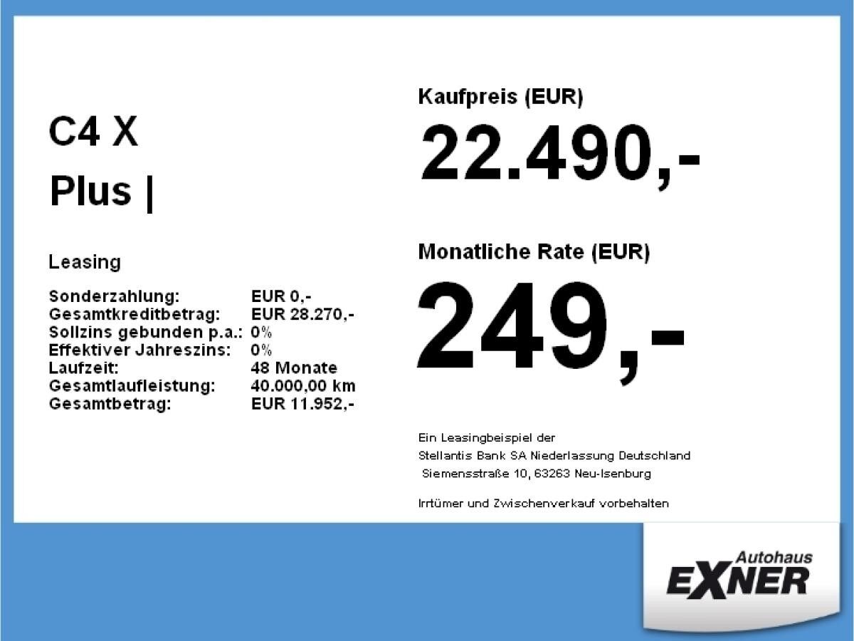 Citroën C4 X Plus | FREI KONFIGURIERBAR | Gewerbe
