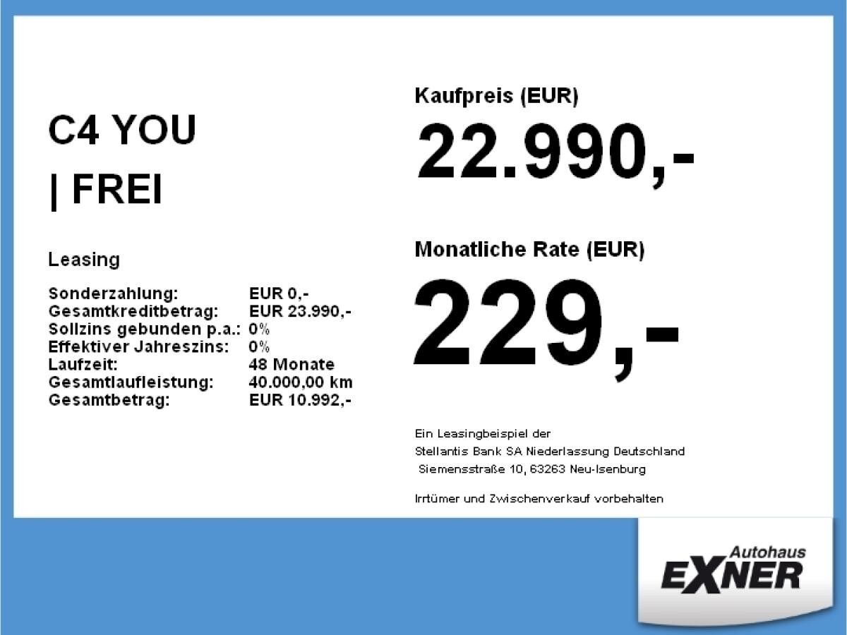 Citroën C4 YOU | FREI KONFIGURIERBAR | Gewerbe