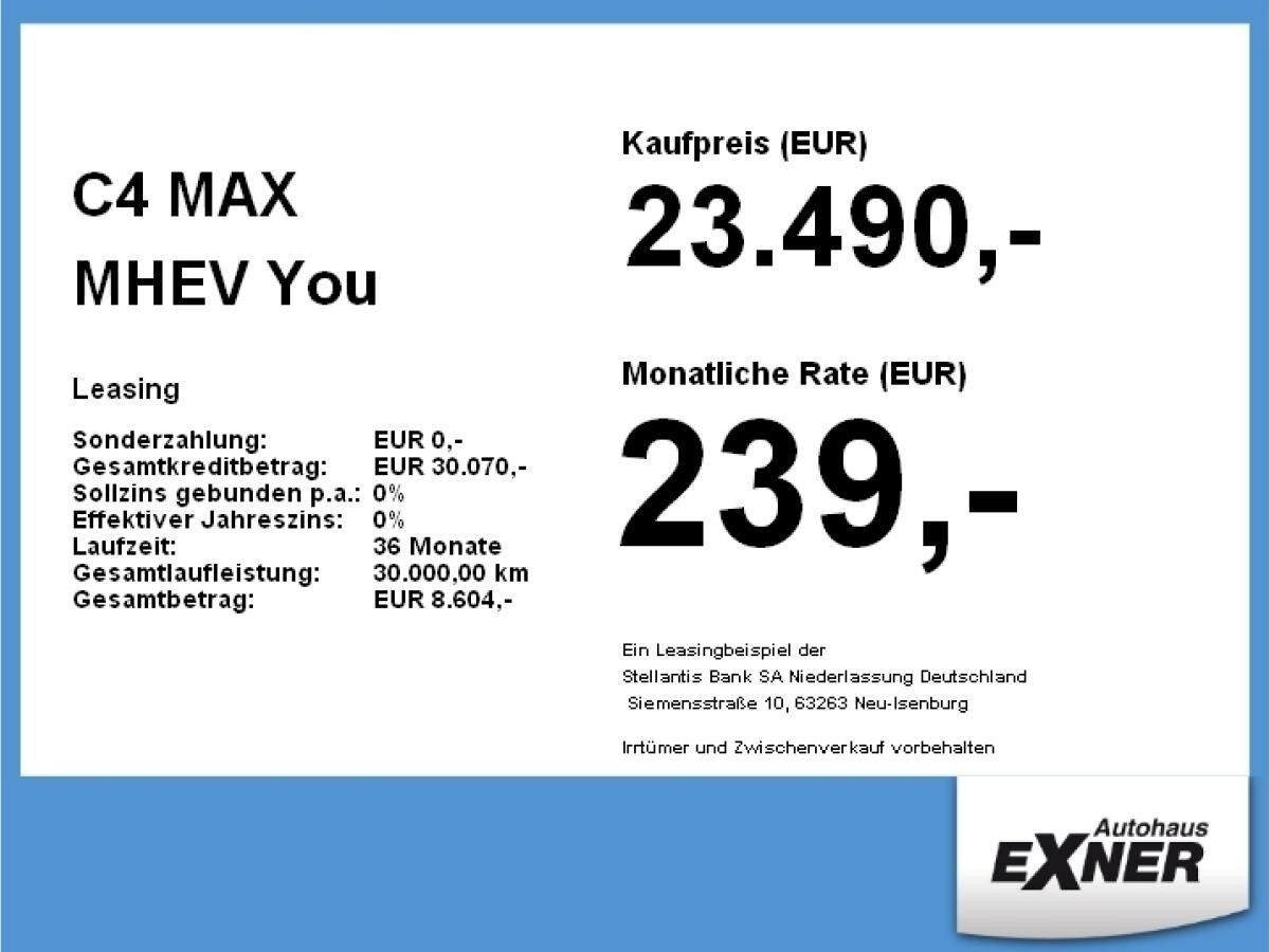 Citroën C4 MAX MHEV **Gewerbeknaller**