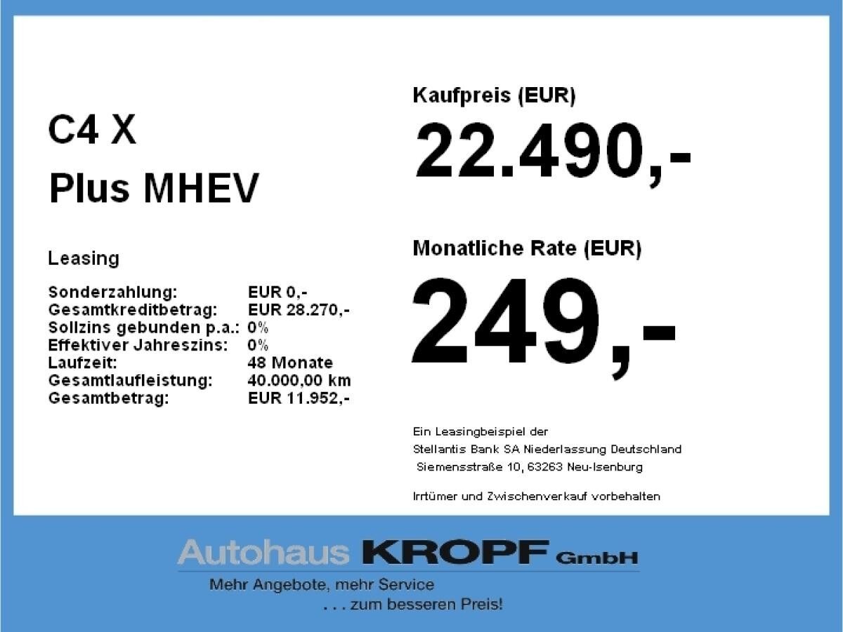 Citroën C4 X Plus MHEV **Gewerbeknaller**