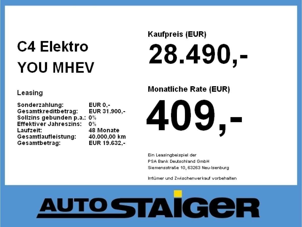 Citroën C4 Elektro YOU **Gewerbeknaller**