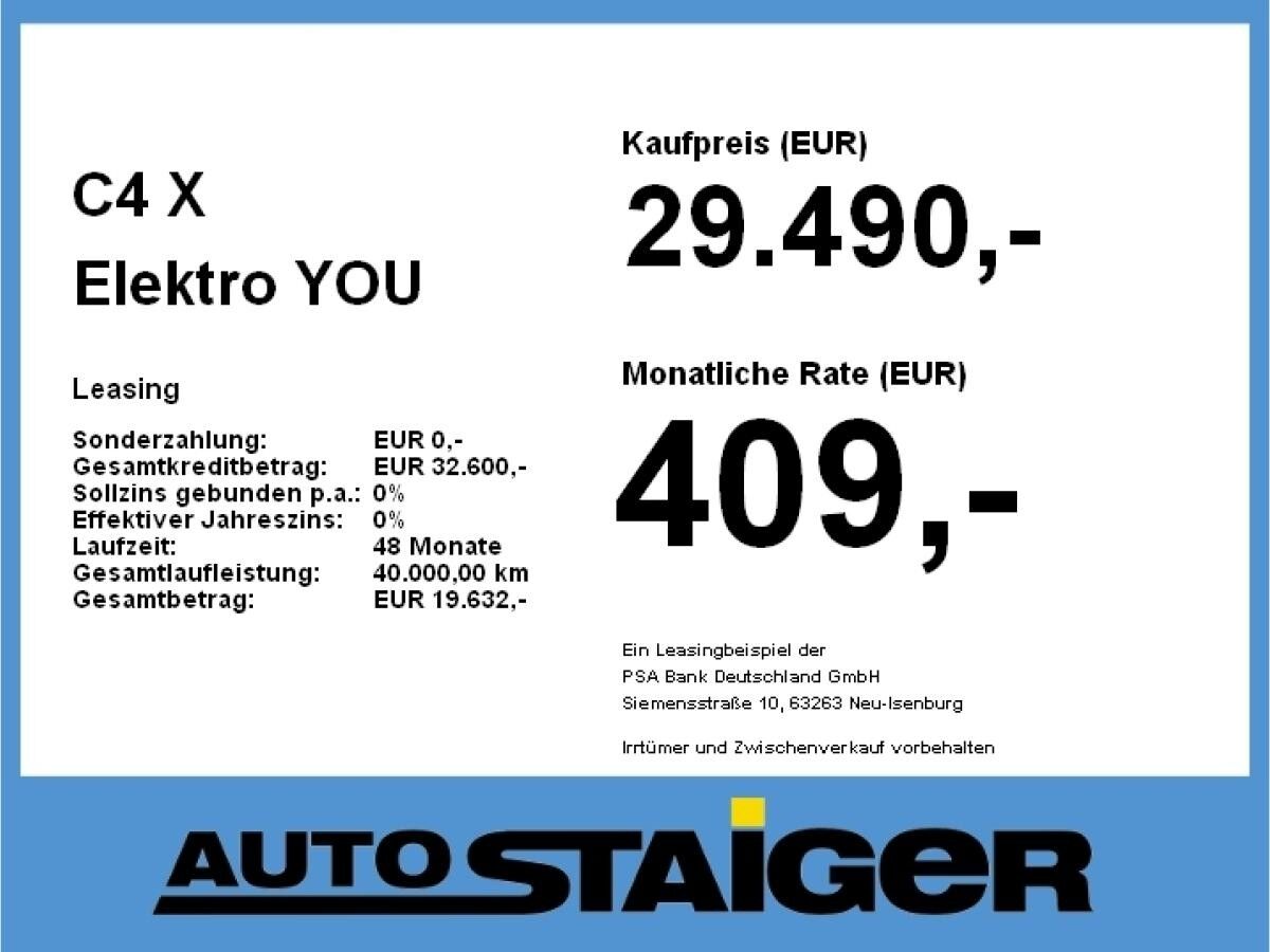 Citroën C4 X Elektro YOU Standard-Range **Gewerbeknaller**