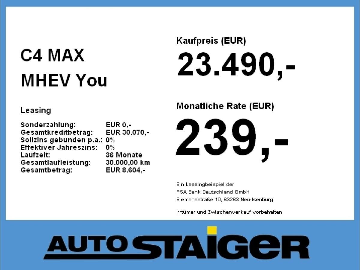 Citroën C4 MAX MHEV **Gewerbeknaller**