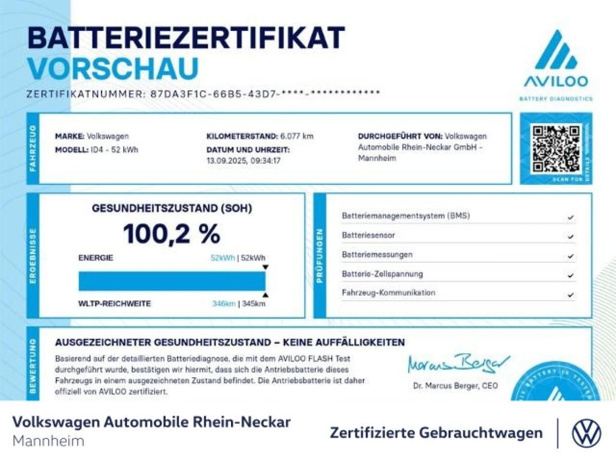 Volkswagen ID.4 Pure GAR2030 Navi PDC IQ Light Wärmepumpe