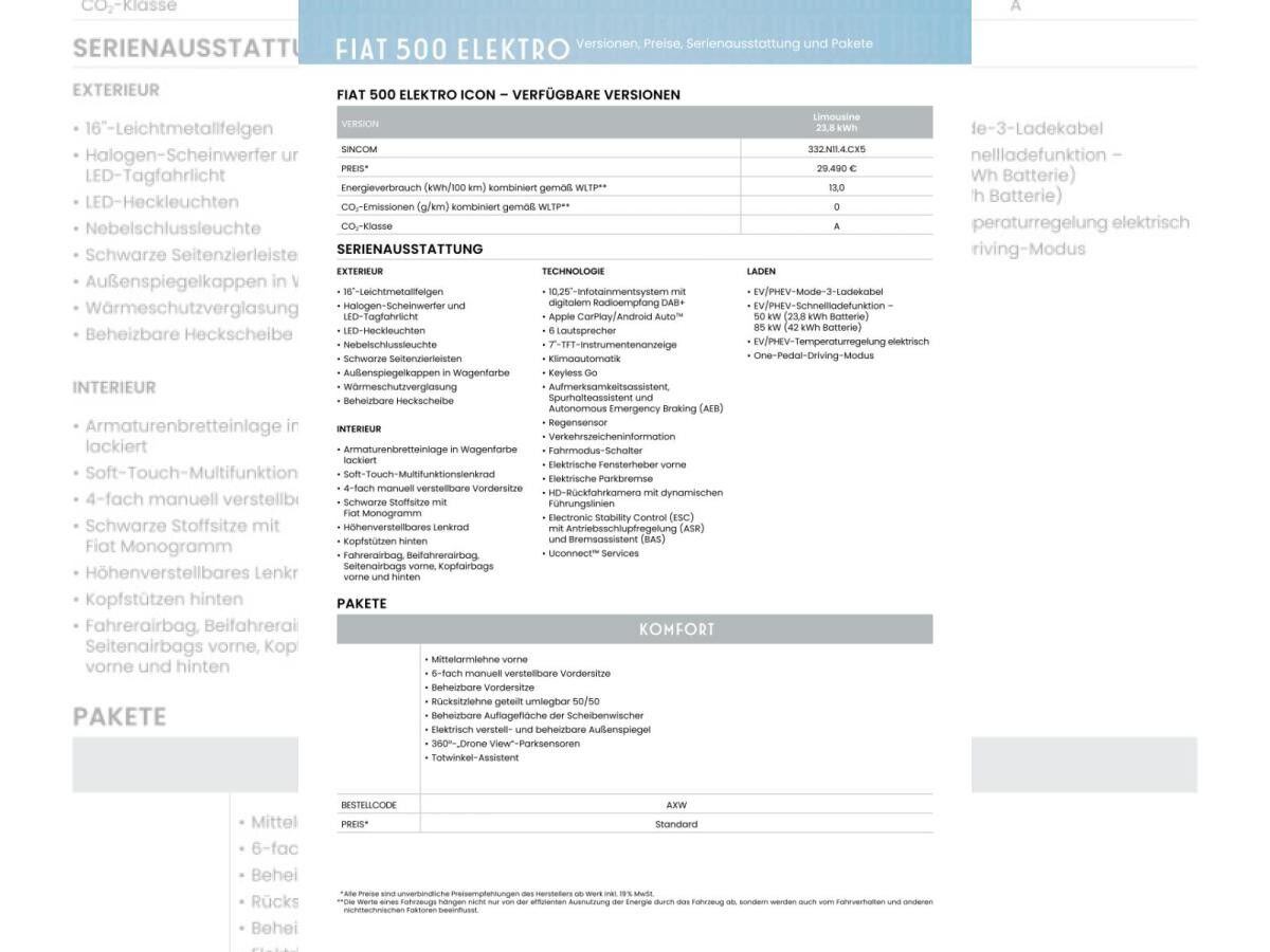 Fiat 500e CHRISTMAS EDITION - sofort verfügbar - inkl. 3 oder 4 Jahre Garantie