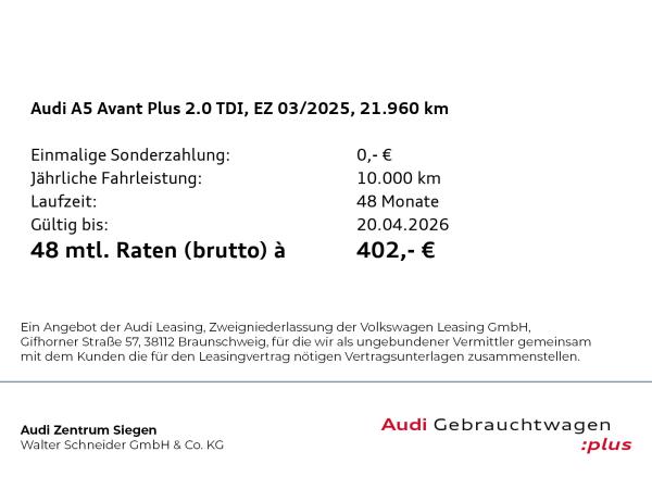 Audi A5 Avant 2.0 TDI LED Plus Navi ACC RFK