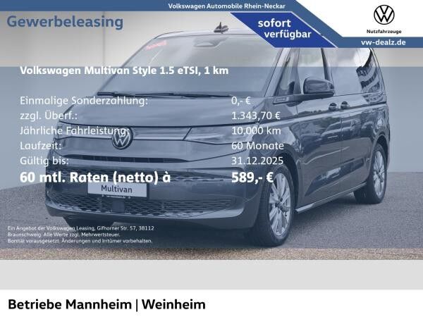 Volkswagen Multivan Style 1.5 eHybrid OPF 4MOTION DSG uvm Volkswagen Multivan Style 1.5 eHybrid OPF 4MOTION DSG uvm