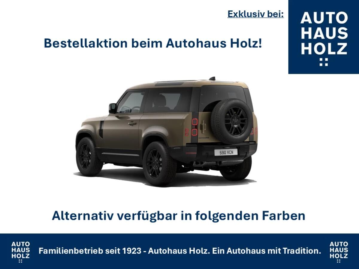 Land Rover Defender FACELIFT NEUWAGENAKTION 90er! 19ZOLL SCHWARZ - SCHWARZ PAKET - 360 KAMERA - SHZ - RESERVESPERRE - AB