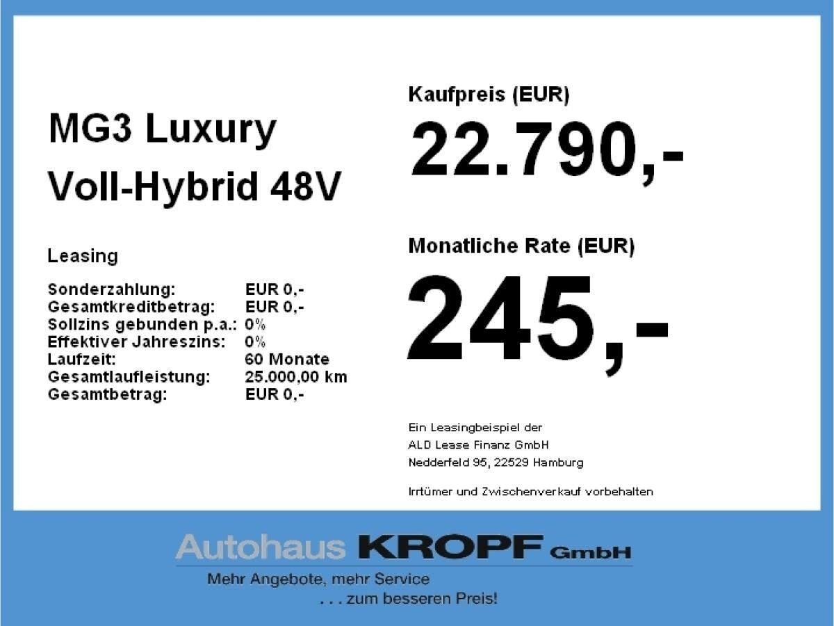 MG MG3 3 Luxury Voll-Hybrid 360 SpurH LED KlimaA PDC