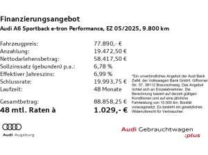 Audi A6 e-tron A6 Sportback e-tron performance 2x S line 8-fach Audi A6 e-tron A6 Sportback e-tron performance 2x S line 8-fach
