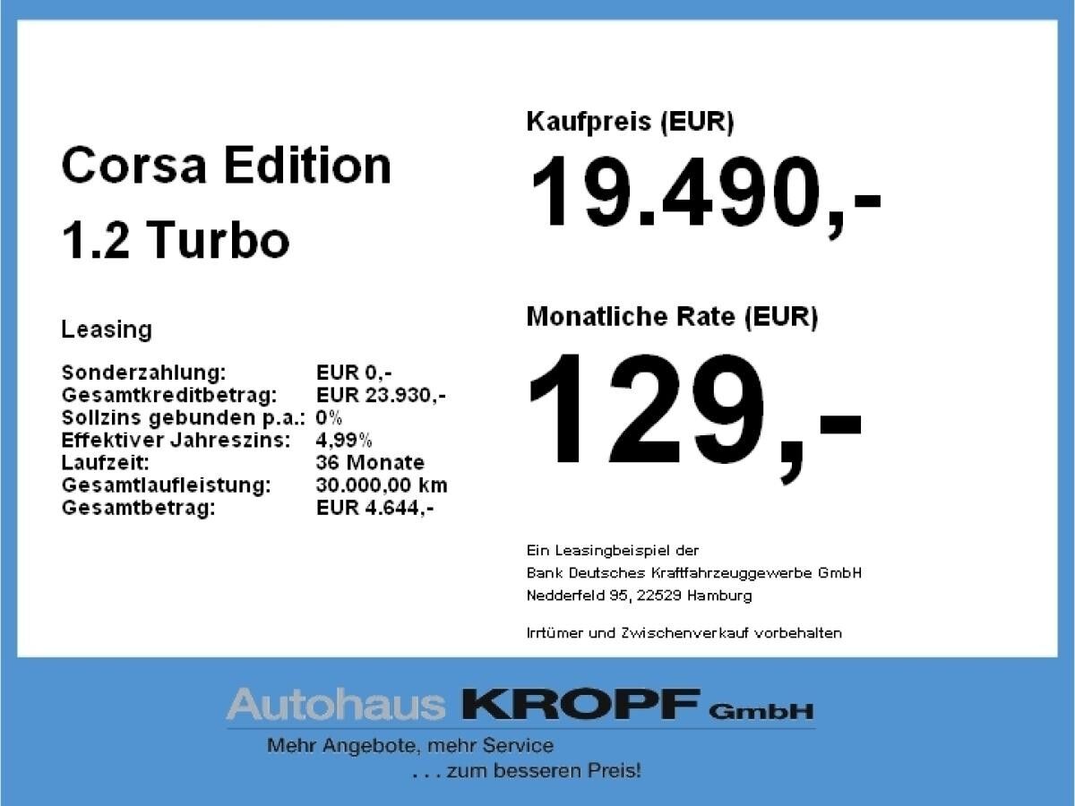 Opel Corsa Edition 1.2 Turbo