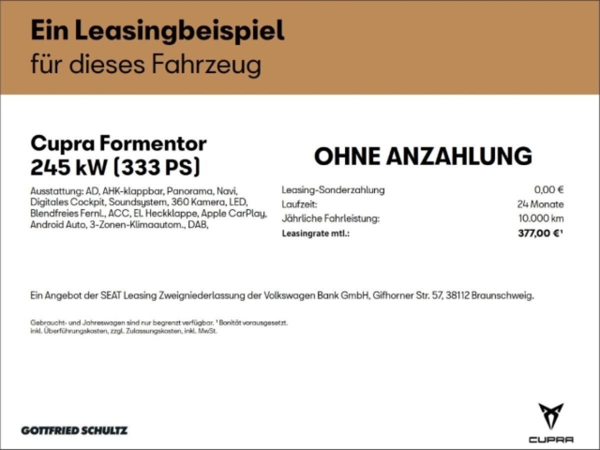 Cupra Formentor VZ AHK EINPARKHILFE SITZHEIZUNG PANORAMA