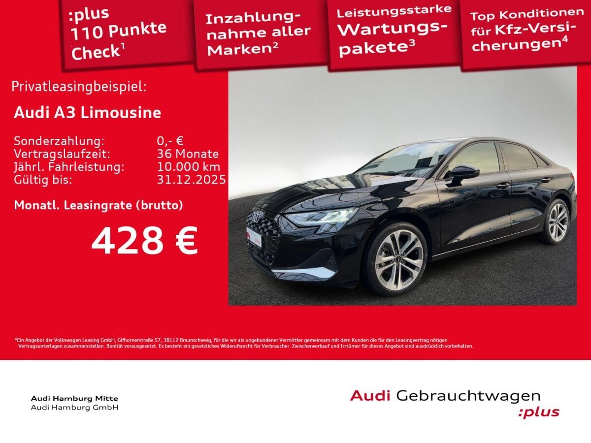 Audi A3 Limousine 35 TFSI advanced S tronic AHK Head-Up