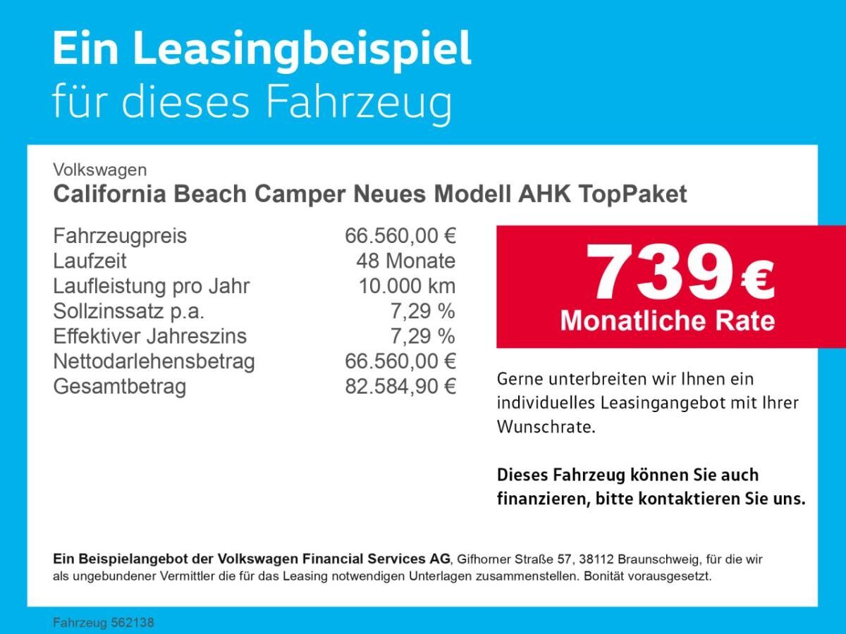 Volkswagen California Beach Camper Neues Modell AHK TopPaket