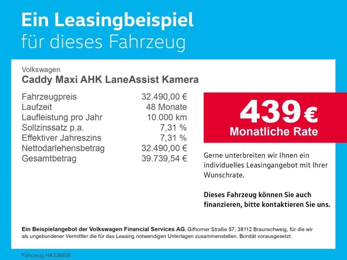 Volkswagen Caddy Maxi AHK LaneAssist Kamera