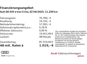 Audi Q6 e-tron S line qu.*PANO*HdUp*AHK*Wärmep.*8fach