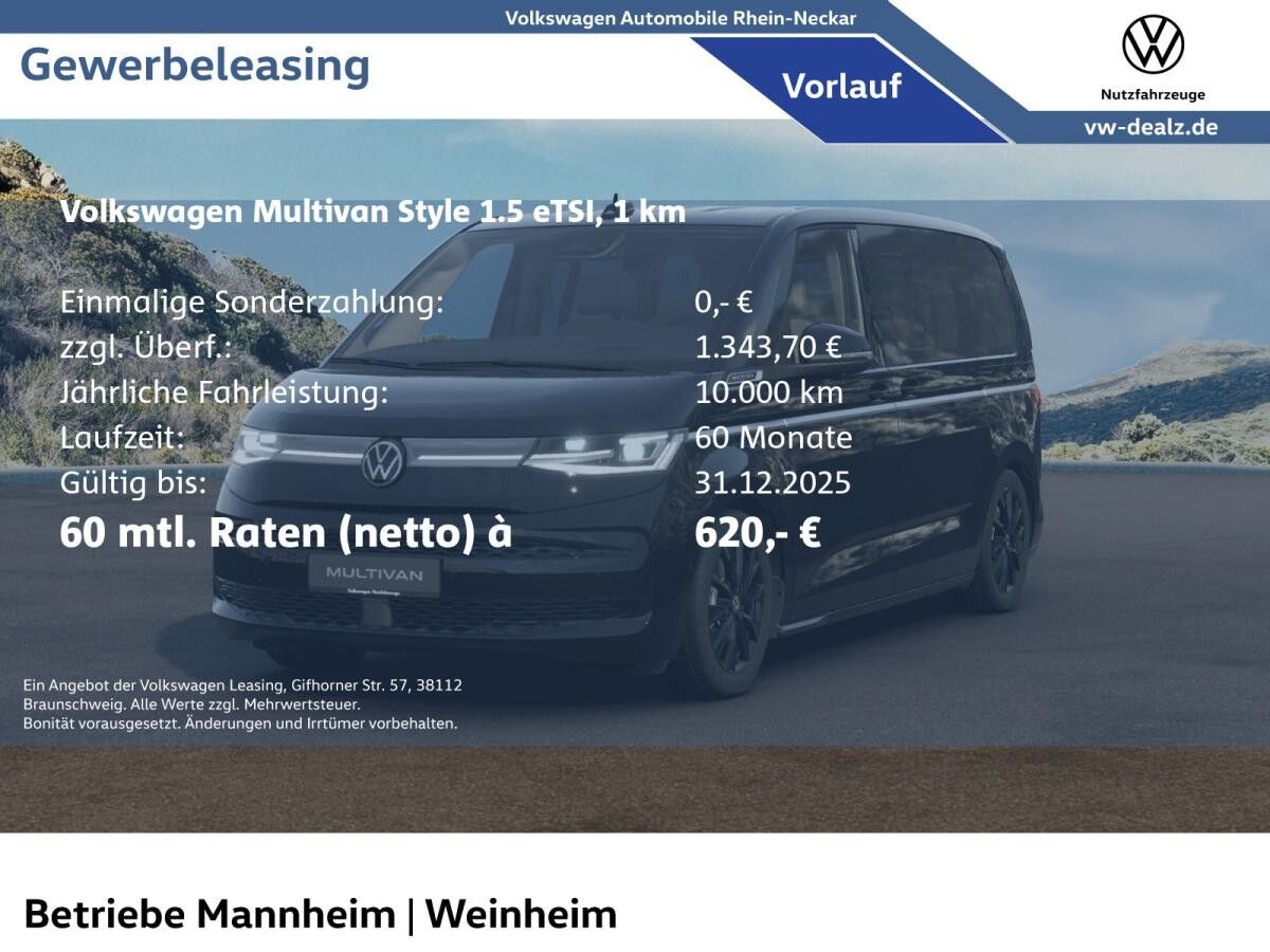 Volkswagen Multivan Style 1.5 eHybrid 4Motion DSG LED AHK Volkswagen Multivan Style 1.5 eHybrid 4Motion DSG LED AHK