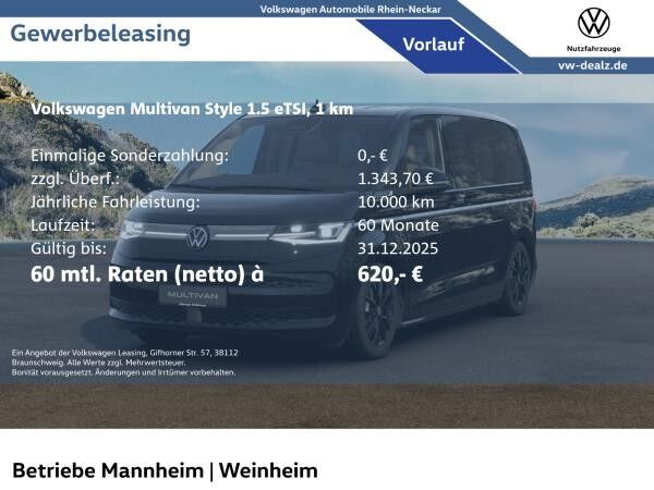 Volkswagen Multivan Style 1.5 eHybrid 4Motion DSG LED AHK Volkswagen Multivan Style 1.5 eHybrid 4Motion DSG LED AHK