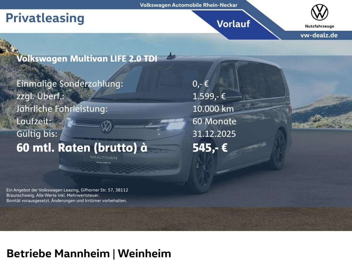 Volkswagen Multivan Life 2.0 TDI DSG 8-Sitzer AHK NAVI LED
