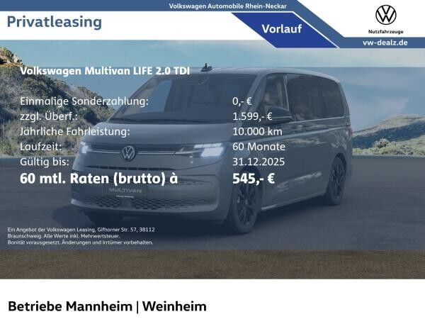 Volkswagen Multivan Life 2.0 TDI DSG 8-Sitzer AHK NAVI LED