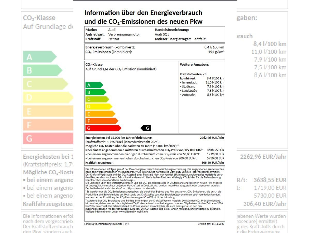 Audi SQ5 PanoDach, S-Luftfederfahrwerk, Sitzbelüftung, Tech pro, Leder rot