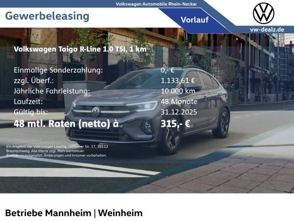 Volkswagen Taigo R-Line 1.0 TSI DSG NAVI AHK LED APP