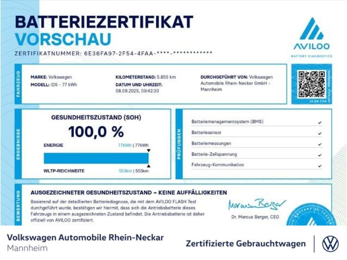 Volkswagen ID.5 Pro GAR2030 Navi Pano Wärmepumpe uvm